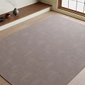 Soft Light Gray Square Carpet On Wooden Floor Near Window With Wooden Bench