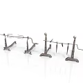 Sturdy Metal Laboratory Support Stands With Iron Bases And Adjustable Clamps