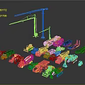 Construction Machinery Collection With Crane Excavator Truck Road Roller And Loader