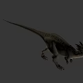 Game Movie Character Gray Scaled Dinosaur With Horned Head And Predatory Stance