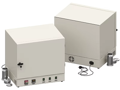 White Industrial Equipment With Control Panel Ventilation Power Cord And Metal Cans 3d model