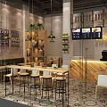 Cozy SweetCorner Milk Tea Shop Featuring Glass Windows Green Plants And Seating