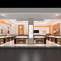 Elegant Luxury Jewelry Store Interior With Glass Display Cases And Warm Lighting