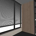 Window Blinds In Modern Interior Featuring Large Window Wooden Cabinets And Bookshelves