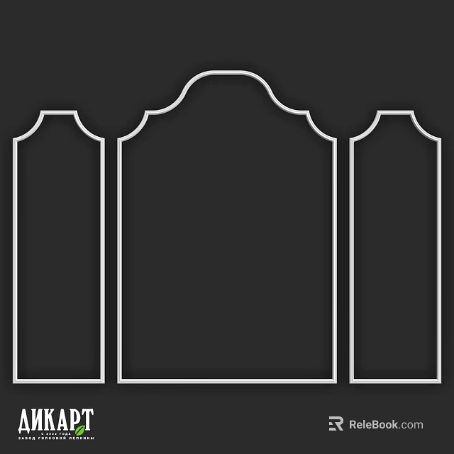 Decorative Architectural Components With Curved Top Profiles And Vertical Panels 3d model 