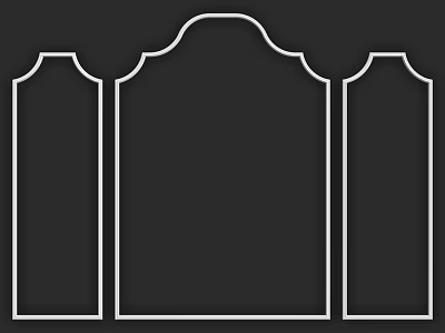 Decorative Architectural Components With Curved Top Profiles And Vertical Panels 3d model