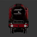 Vintage Steam Train Model Red And Black With Shiny Surface Multiple Wheels On Reflective Background