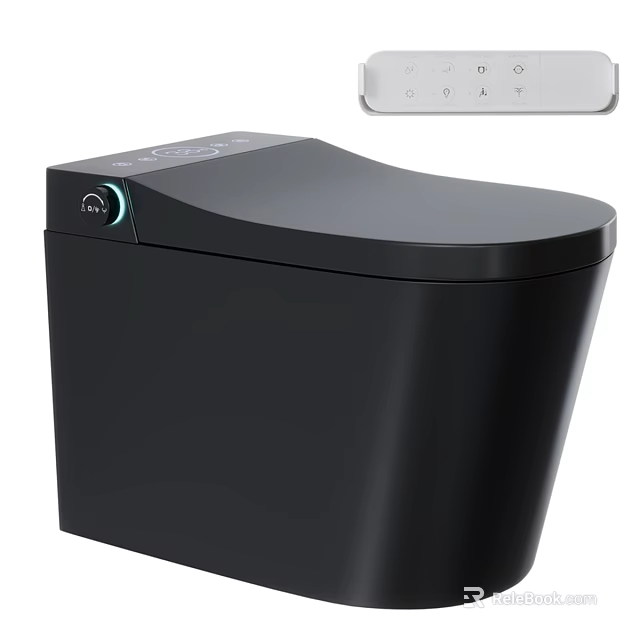 Smart Black Toilet With Modern Design And Intelligent Control Panel Features 3d model 