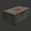 Vintage Medical Equipment Storage Wooden Box With Red Cross Symbol Design