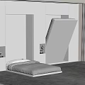 Modern Foldable Bed With Space Saving Design And White Cabinetry In Modern Bedroom