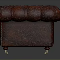 Elegant Two Seater Luxurious Brown Leather Sofa With Classic Tufted Upholstery And Decorative Stitches