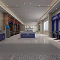 Service Hall Interior Design With Service Desk And Electronic Banking Counters