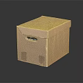 Brown Cardboard Storage Box With Handle Hole And Reinforced Bottom 3d model