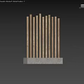 Natural Wooden Poles With Stone Base In Vertical Interior Design Arrangement