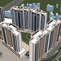 Modern Street Commercial High-rise Residential Building Commercial Street Night View Street Commercial Apartment Building Commercial Gate Residential Gate New Chinese High-rise Residential Commercial Synthesis 3d model