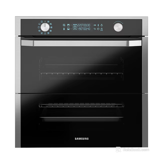 Samsung Modern Double Oven Kitchen Appliance With Digital Control Panel And Stainless Steel Design 3d model 