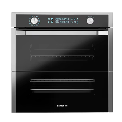 Samsung Modern Double Oven Kitchen Appliance With Digital Control Panel And Stainless Steel Design 3d model