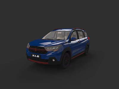 Blue X70 SUV Car With Red Accents And Black Alloy Wheels Design 3d model