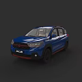 Blue X70 SUV Car With Red Accents And Black Alloy Wheels Design