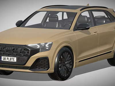 Stylish Beige SUV With Black Wheels Modern Front Design And UK License Plate 3d model