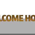 Commercial Signage Equipment With Gold 3D Welcome Home Letters Outside Glass Building