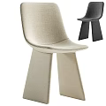 Modern Gray Fabric Leisure Chair with Three Tapered Legs and Comfortable Seat