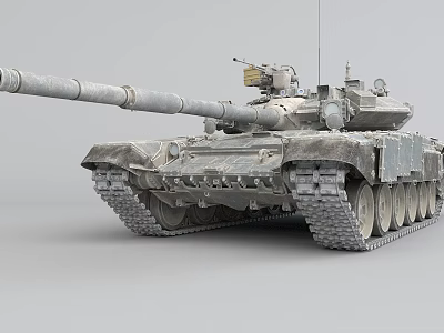 Detailed Modern Military Tank Featuring Long Cannon Turret And Heavy Tracks 3d model