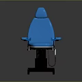 Comfortable Blue Upholstered Furniture Chair With Armrests Wheels And Seat Cushion