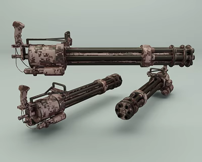 Modern Machine Gun Gatling 3d model