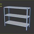 Silver Metal Three Tier Shelving Unit With Modern Minimalist Design For Storage