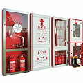Complete Fire Safety Equipment Set With Fire Extinguishers Cabinets Hoses And Hydrants 3d model