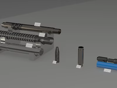 Industrial Equipment Parts Display With Various Metal Tubes And Components 3d model