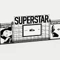 SUPERSTAR Themed Photo Spot With Shoe Display Screen And Character Billboards