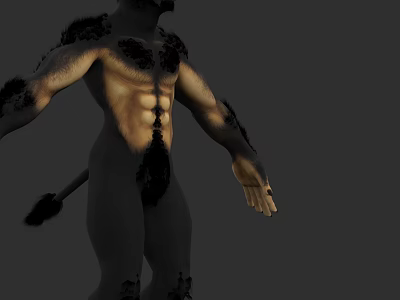 Game Movie Character 3D Model With Muscular Build And Furry Body Features 3d model
