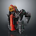 Detailed Spacecraft Mechanical Structure With Red Green Components And Thruster Parts