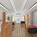 Elegant Retail Store Interior With Wooden Display Cabinets Red Accents And Tables