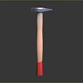 Blue Hammer With Wooden Handle And Red End On Gray Gradient Background 3d model
