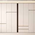 Modern White Wardrobe With Sleek Design And Multiple Doors And Drawers 3d model