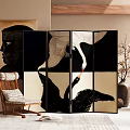 Quiet Middle Ancient Screen Wooden Screen Middle Ancient Screen Partition Retro Screen Partition 3d model
