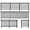 Different Metal Railing Designs for Modern Balcony and Deck Applications 3d model