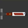 Mechanical Device With Elongated White Body Red Component Gray Connector And Circular Knob
