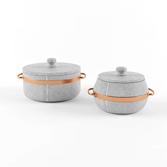 Ceramic ware casserole container pot 3d model