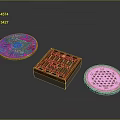 Decorative Round And Square Manhole Covers With Perforated Patterns And Designs 3d model