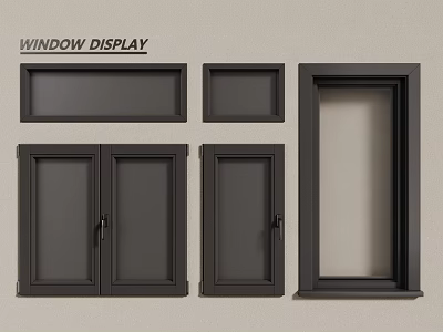 Showcasing Different Styles and Sizes of Casement Windows in Window 3d model