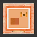 Cartoon Style Cafe Building With Orange Exterior Terrace And Outdoor Tables Chairs
