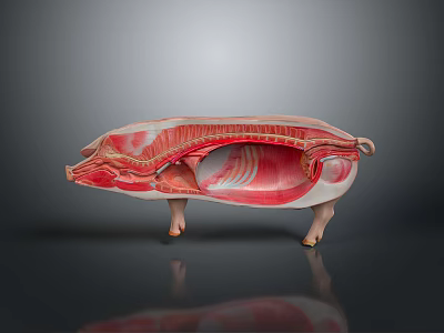 Medical Device Anatomical Teaching Model Displaying Animal Internal Organs And Muscles 3d model