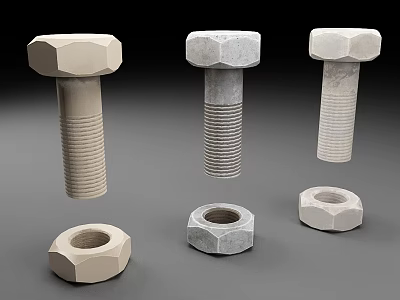 Essential Hardware Tools Featuring Hex Bolts And Hex Nuts For Industrial Applications 3d model