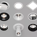 Variety of Recessed Downlights and Spotlights in Different Shapes and Colors