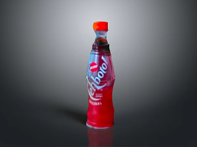 Mirinda Red Fruit Flavored Soda Bottle Featuring Orange Cap And Label 3d model
