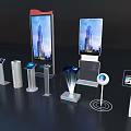 Modern Public Facilities With Self Service Kiosks Digital Displays And Touchscreen Terminals